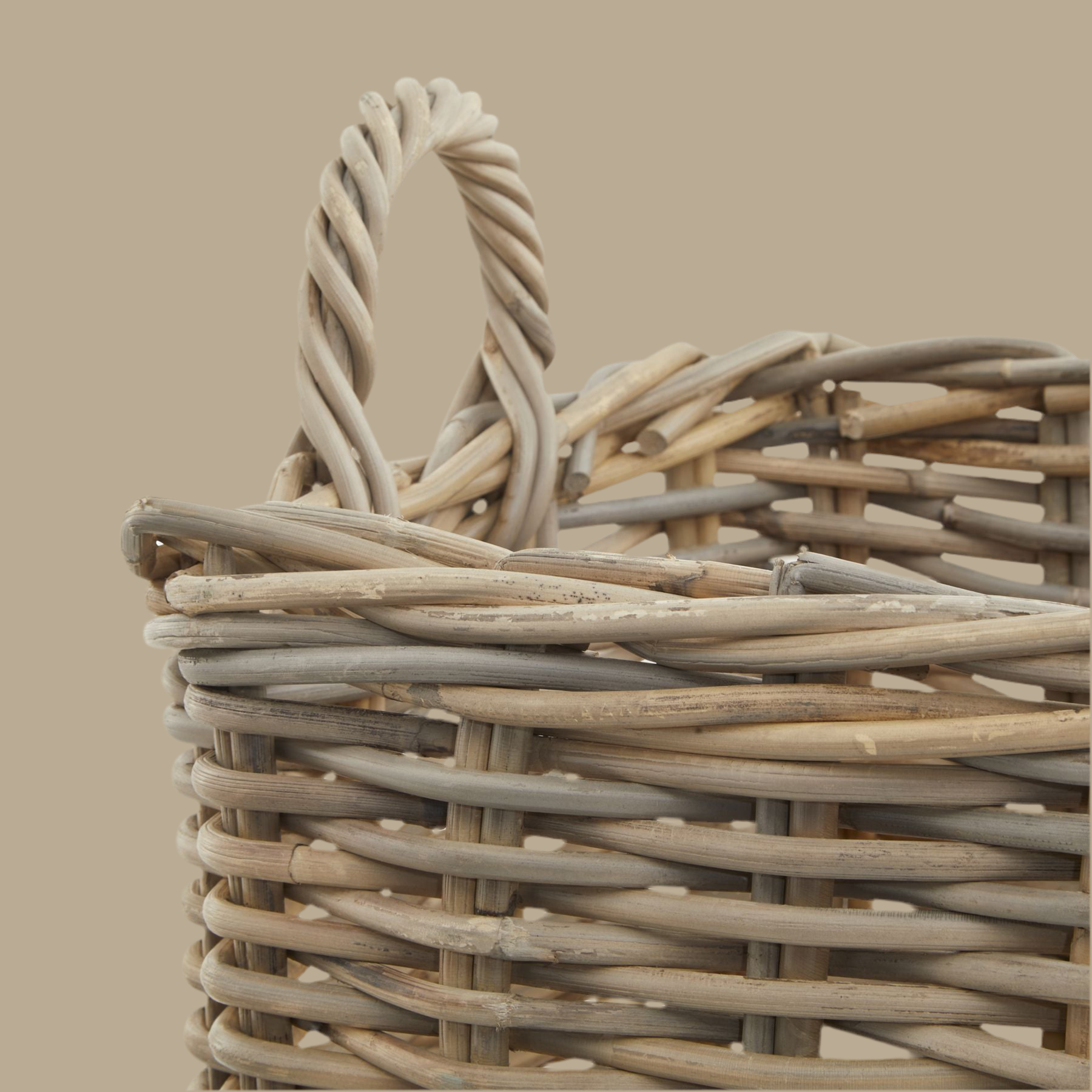 Set of 3 Large Kubu Rattan Baskets