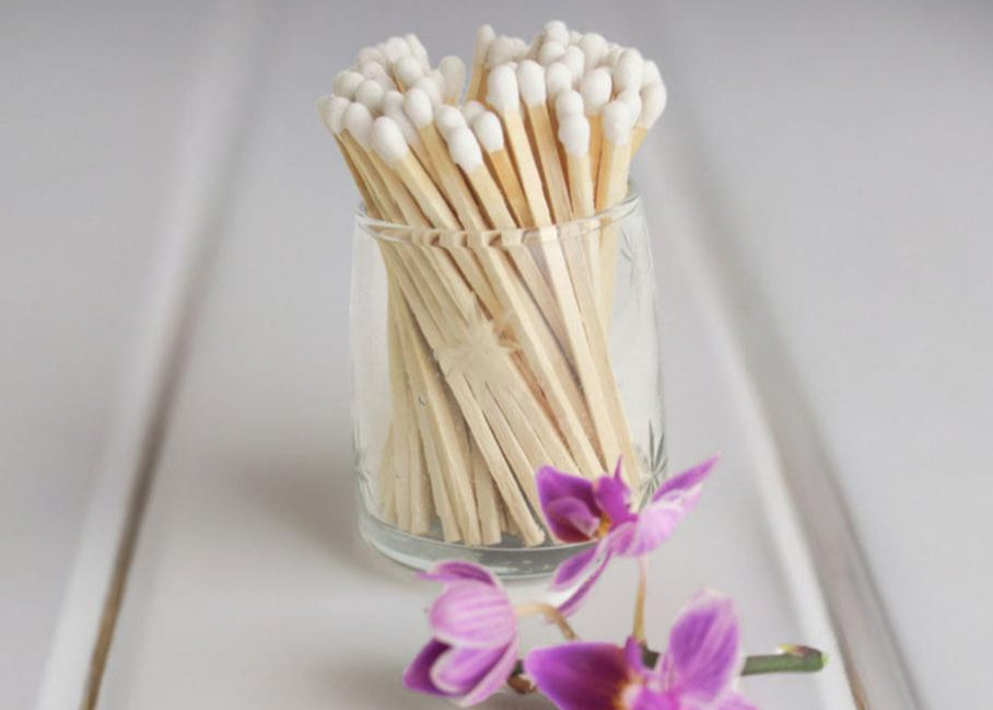 Elegant glass matchstick holder with a match striker on the base, designed to light your matches safely and effortlessly."