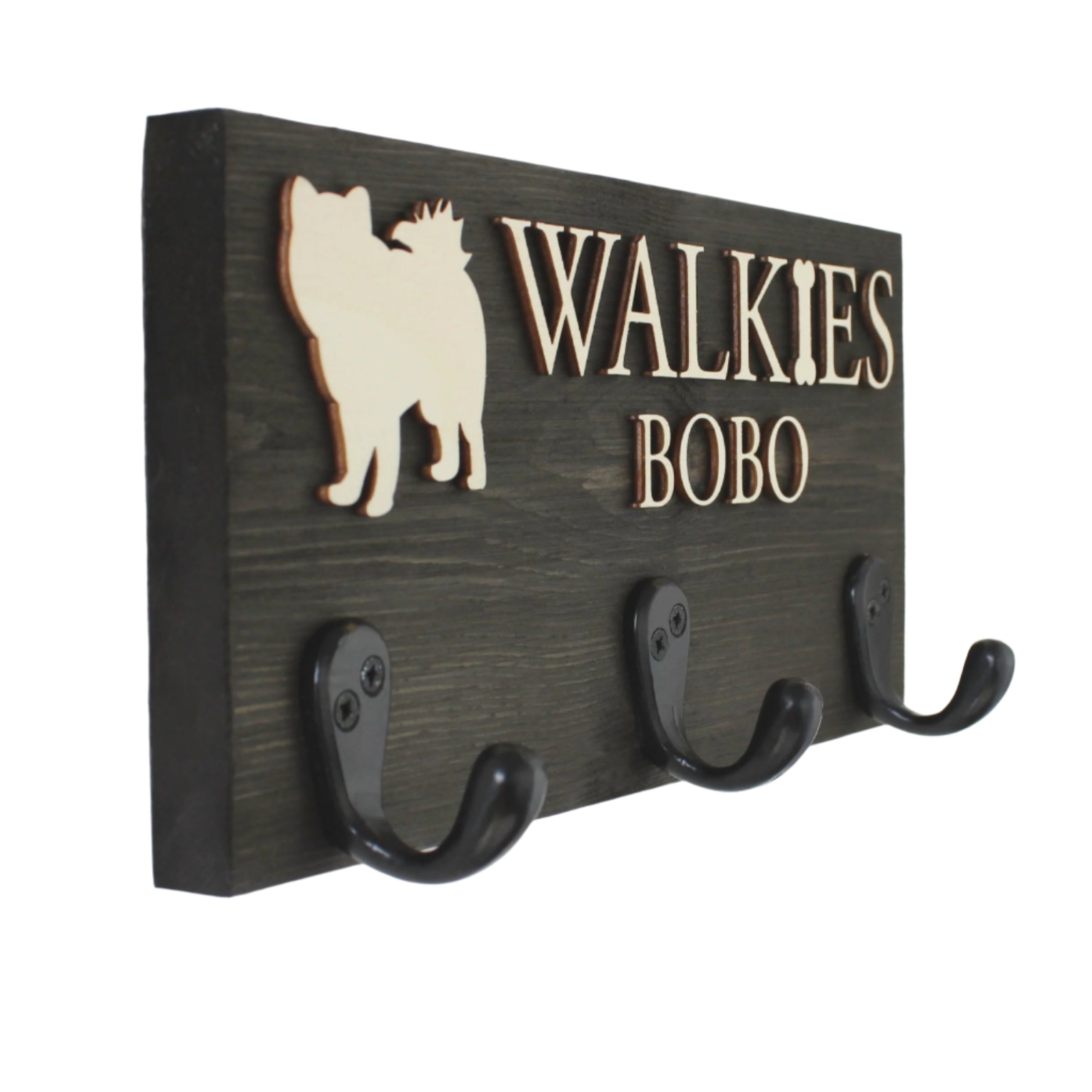 Personalised Dog Lead Hook Sign –  Dog Breed Silhouette