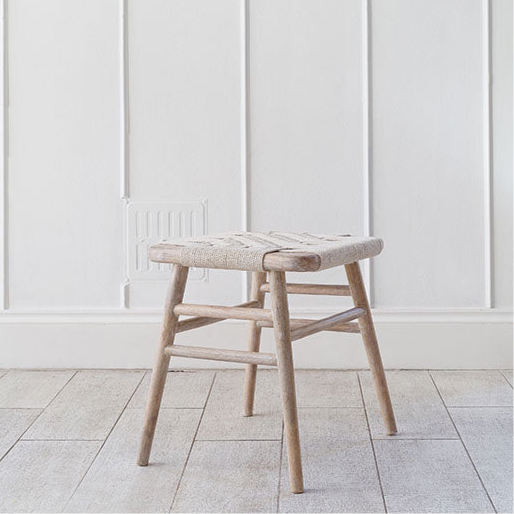 Handcrafted Cotton Rope & Mango Wood Milking Stool