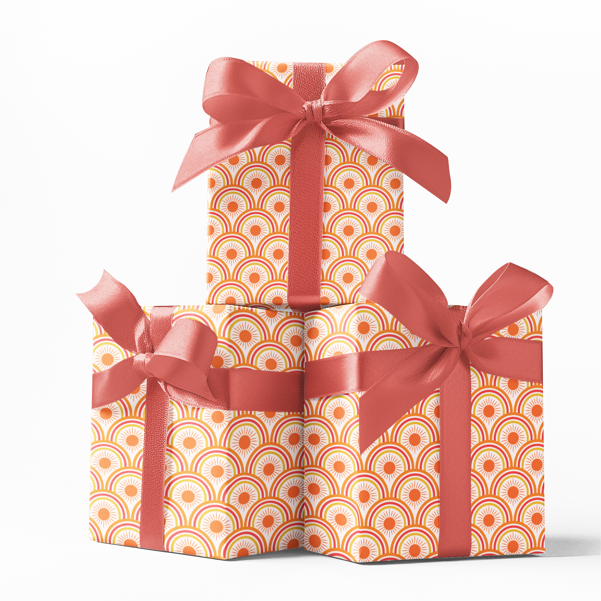 Sunrise Gift Wrapping Paper – Orange & Yellow