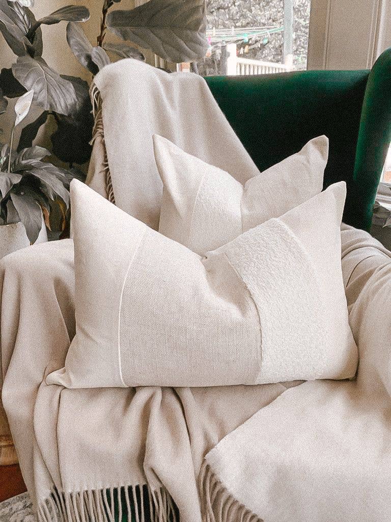 Natural Cushion with Boucle Insert