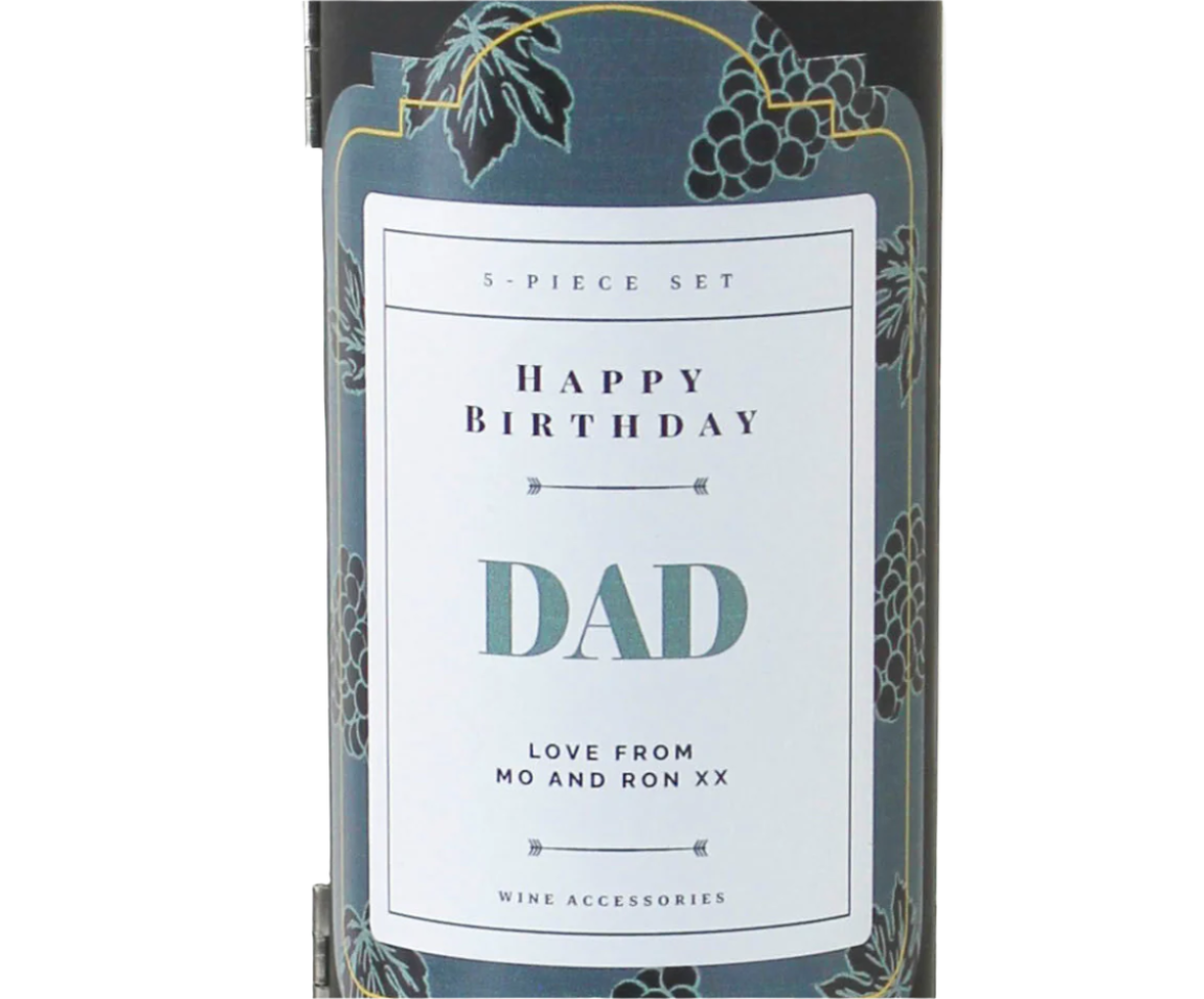 Personalised Wine Bottle Bar Set