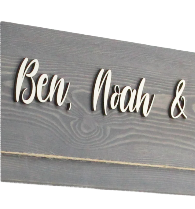 Personalised Art Display Sign with Matching Pegs