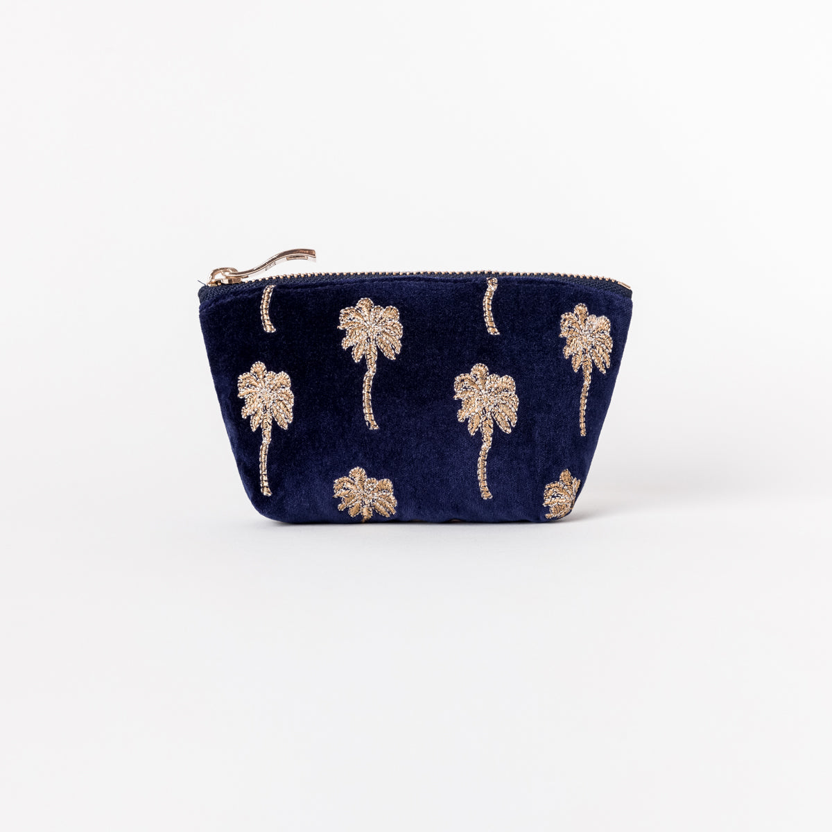 Gold Palm Coin Purse - Navy