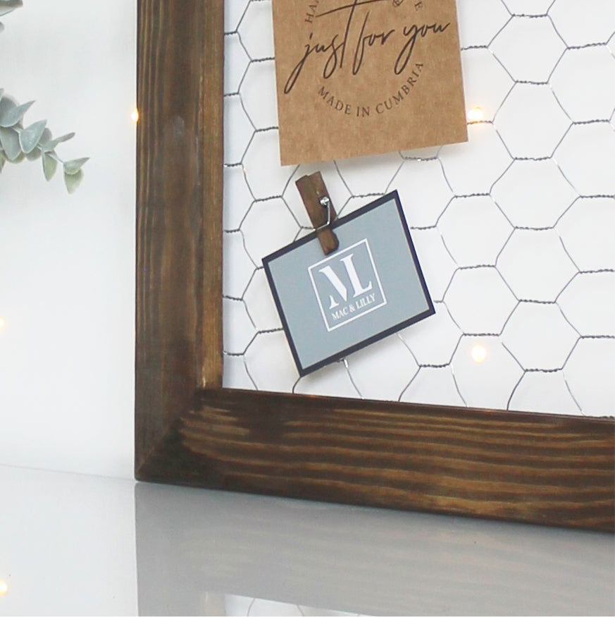 French Style Rustic Wire Memo Board - With Pegs