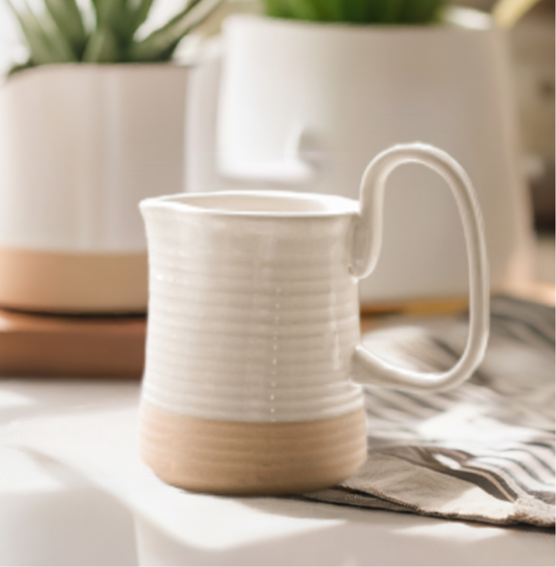 Stoneware Ceramic Jug in Milk White