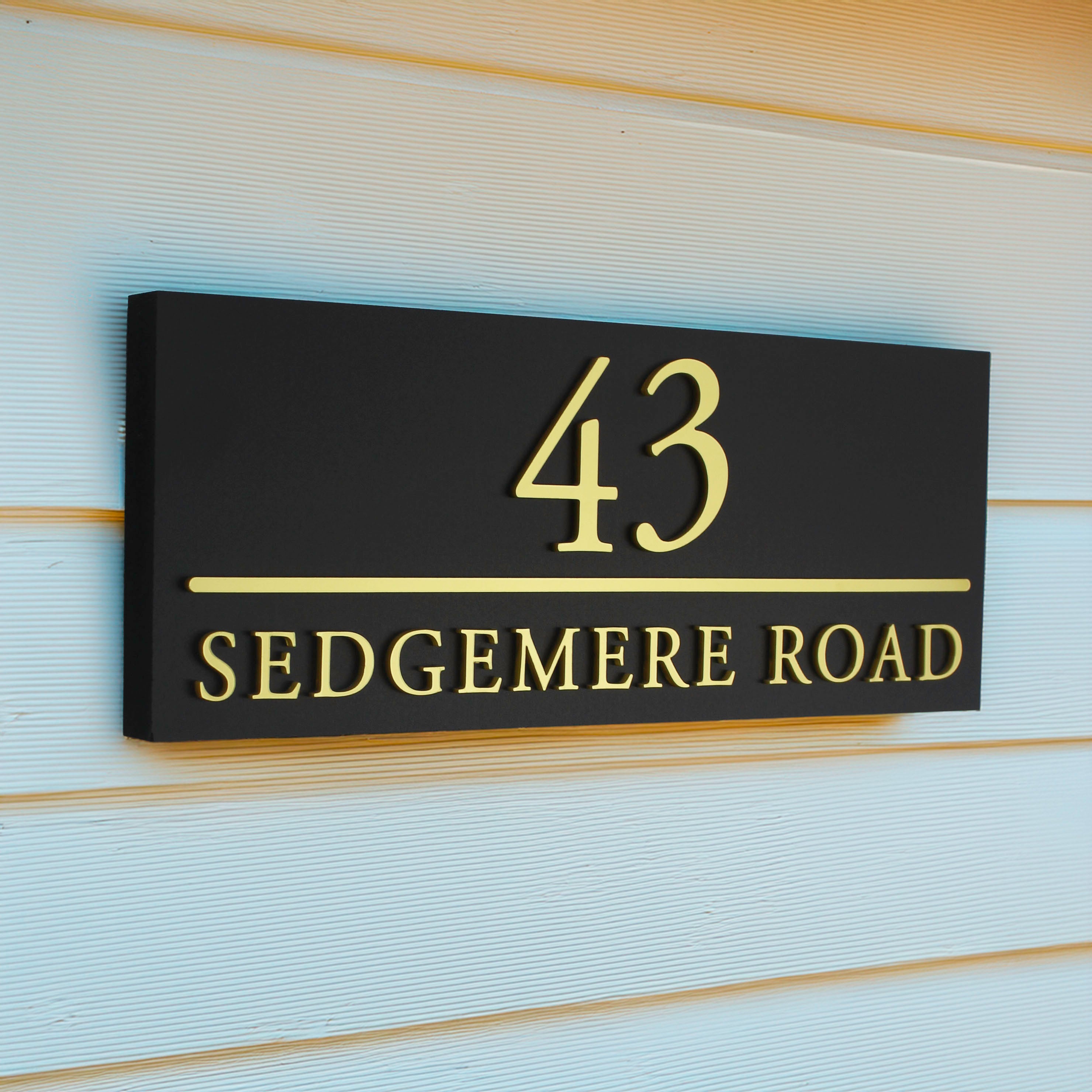 Raised Design House sign with Parallel Line