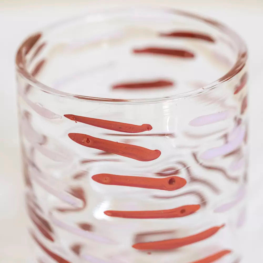 Decorative Pink Ripple Glass Votive