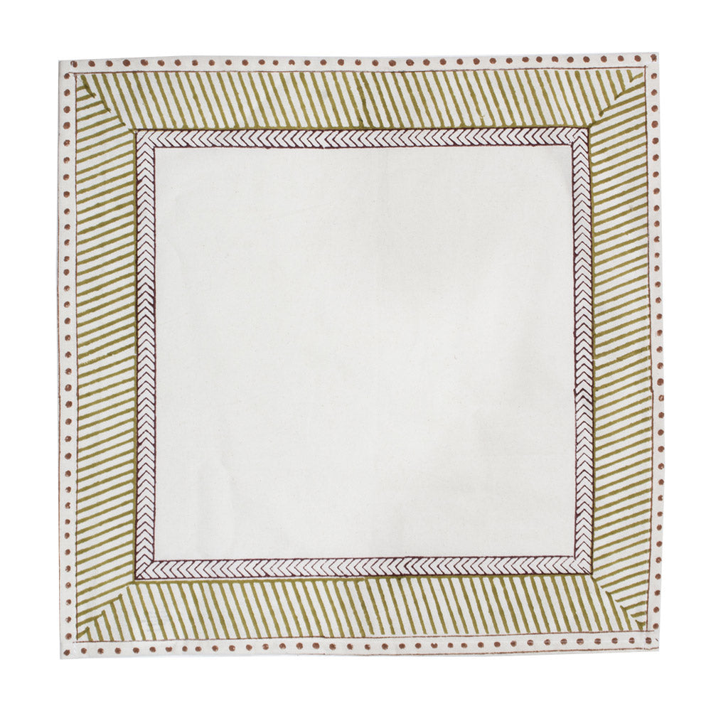 Striped & Spotted Block Print Napkin