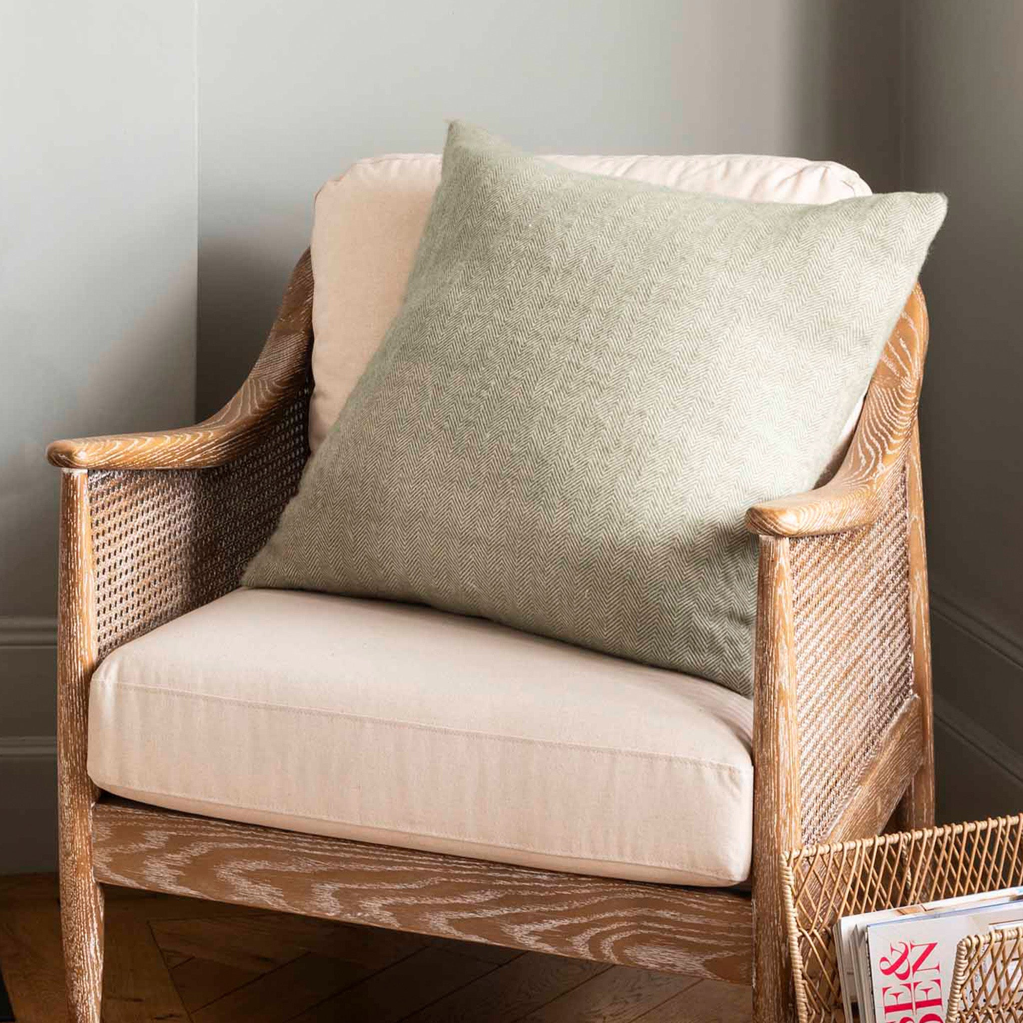 Stockwell Herringbone Cushion in Sage