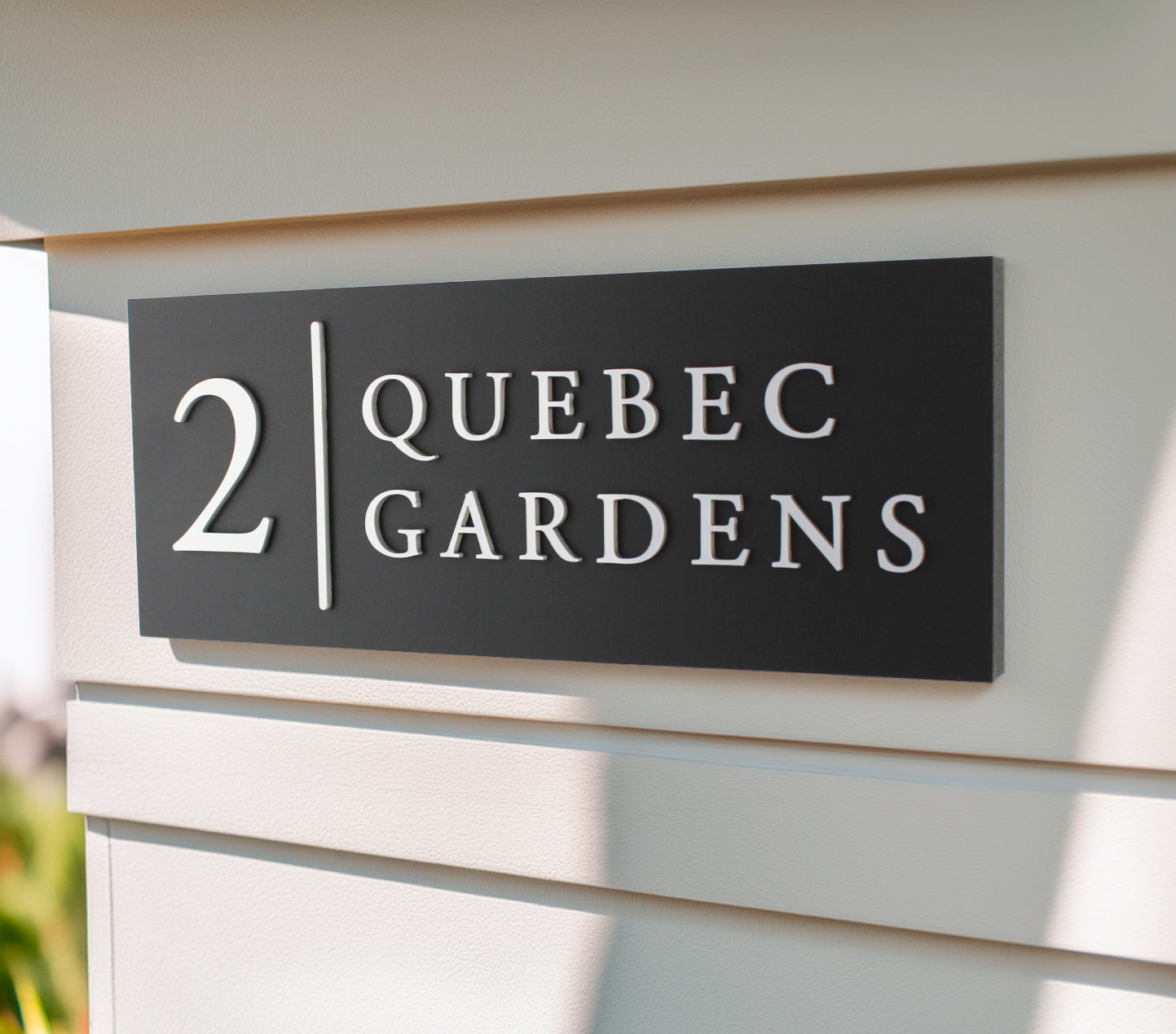 Raised Design House Sign with Vertical Line, Personalised Outdoor Plaque