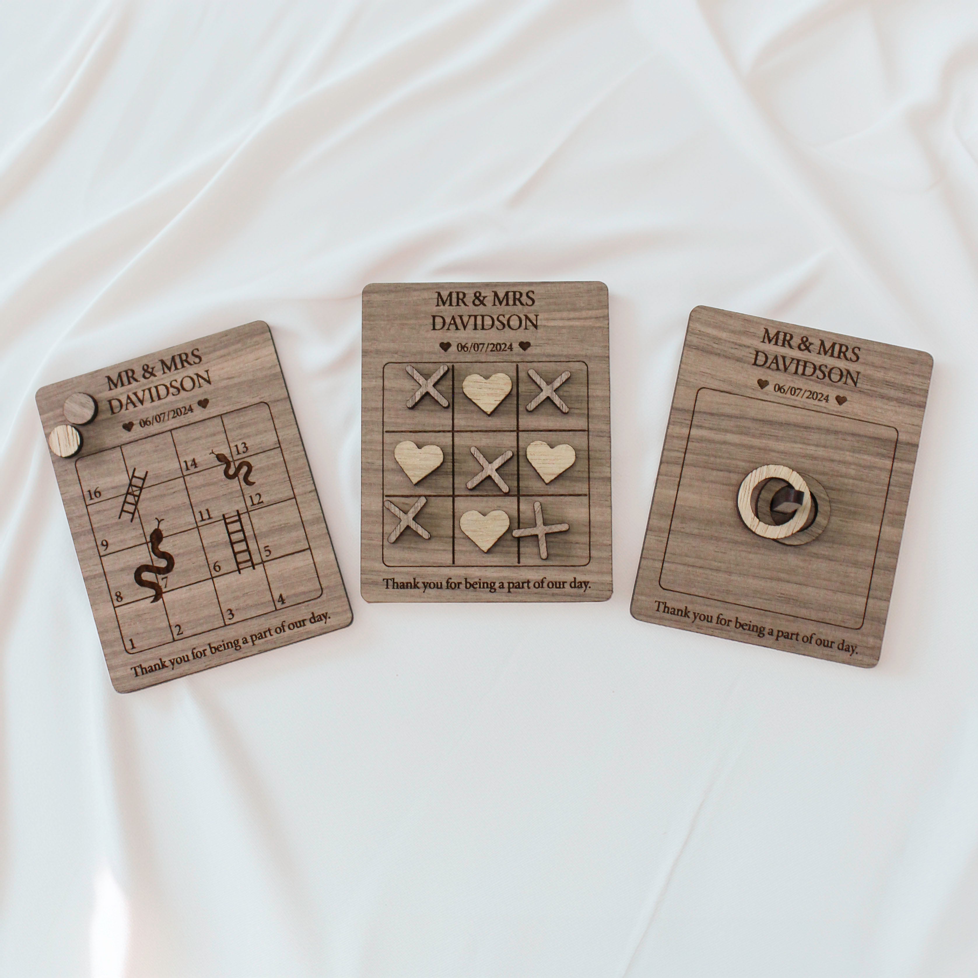 Wedding Games – Snakes and Ladders, Hearts & Crosses, Ring Toss