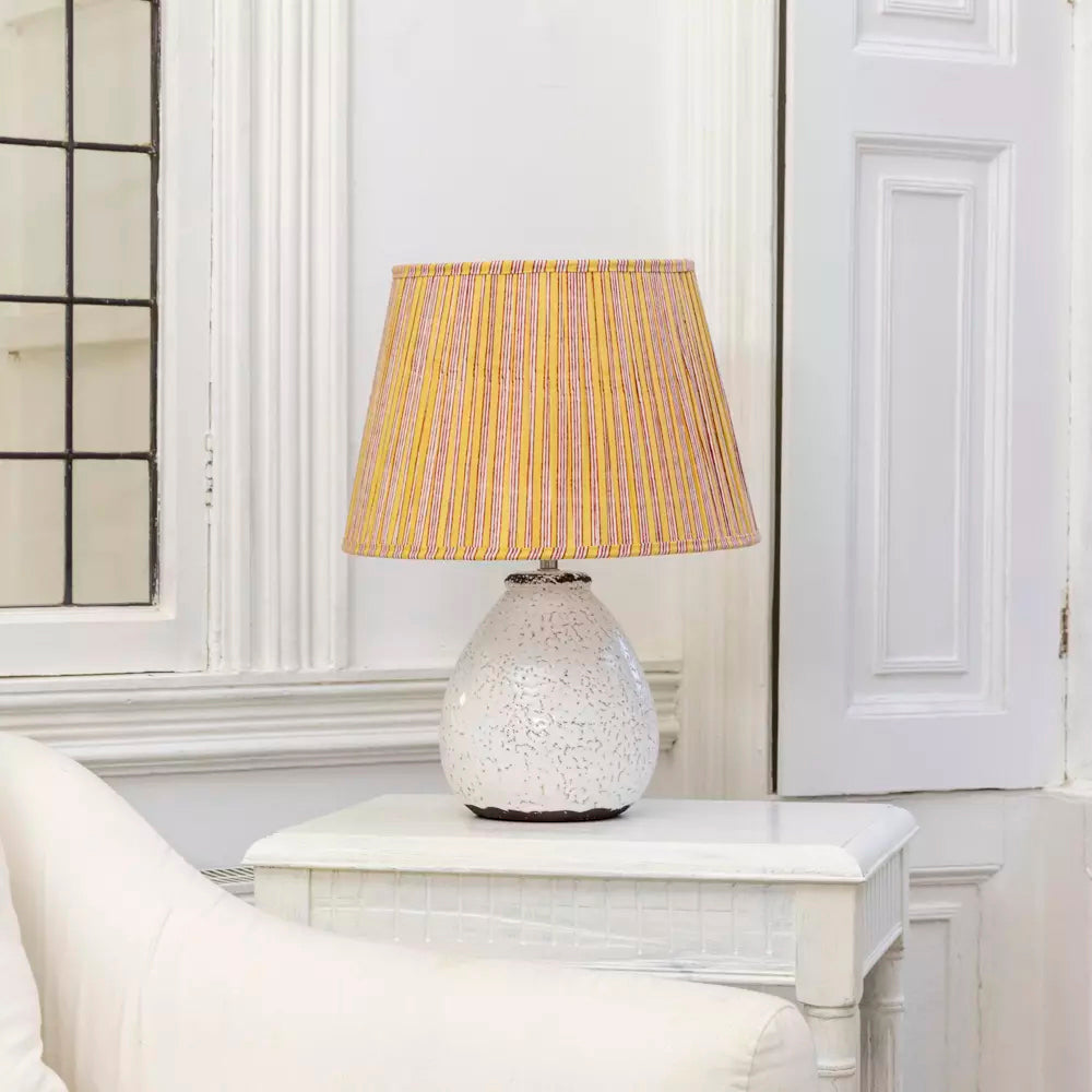 Butterscotch Stripe Block-Printed Lampshade – Available in 2 Sizes