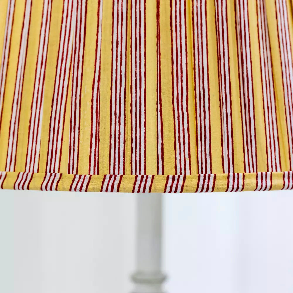 Butterscotch Stripe Block-Printed Lampshade – Available in 2 Sizes
