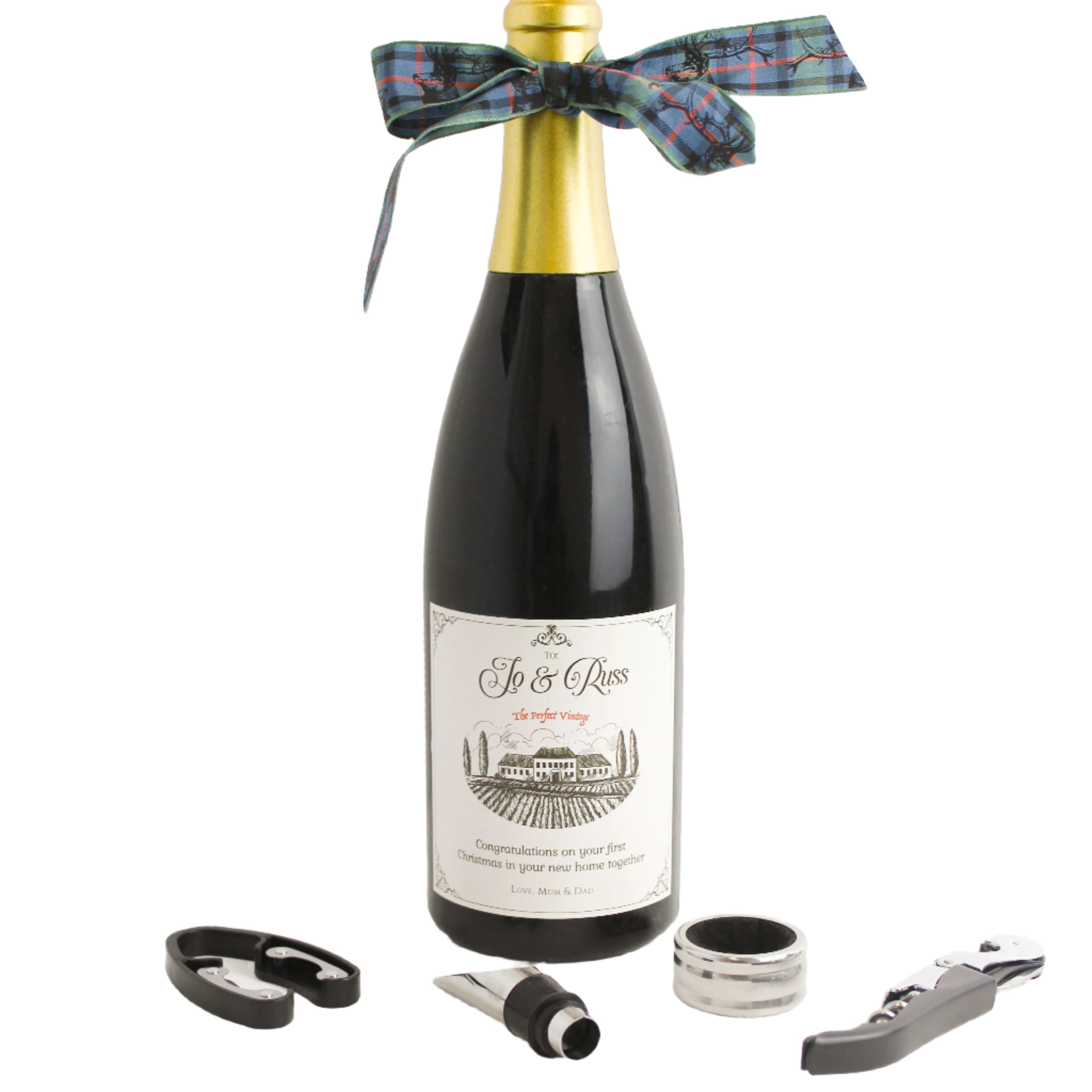 Personalised Champagne Bottle Bar Set