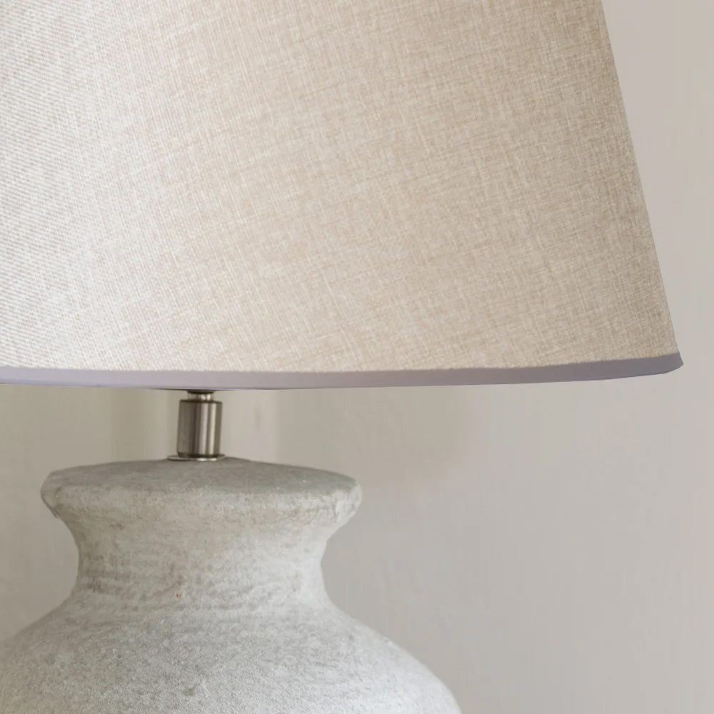 Stoneware Lamp With Cream Shade