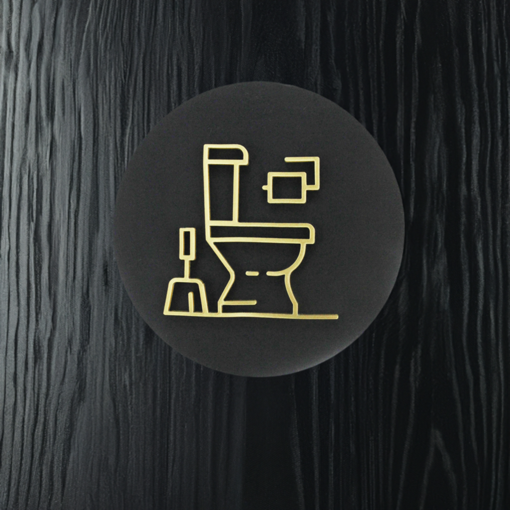 Stylish Toilet Icon Door Plaque – Available in Two Sizes