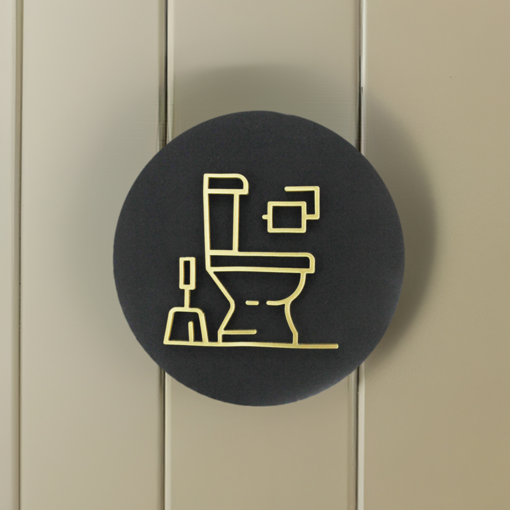 Stylish Toilet Icon Door Plaque – Available in Two Sizes