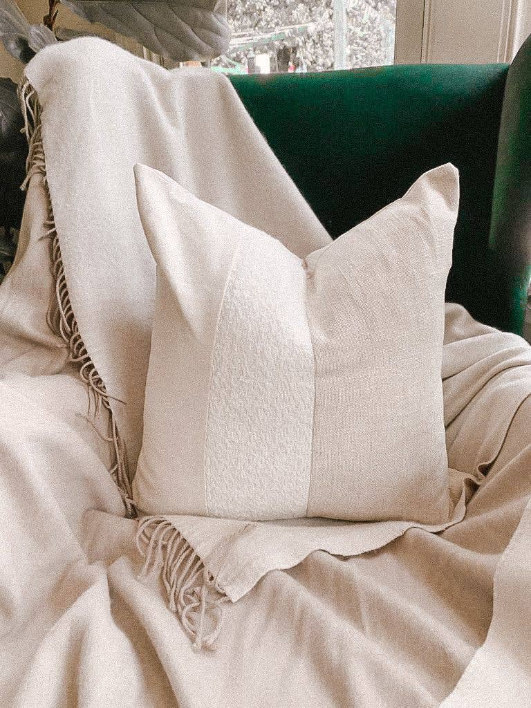 Natural Cushion with Boucle Insert