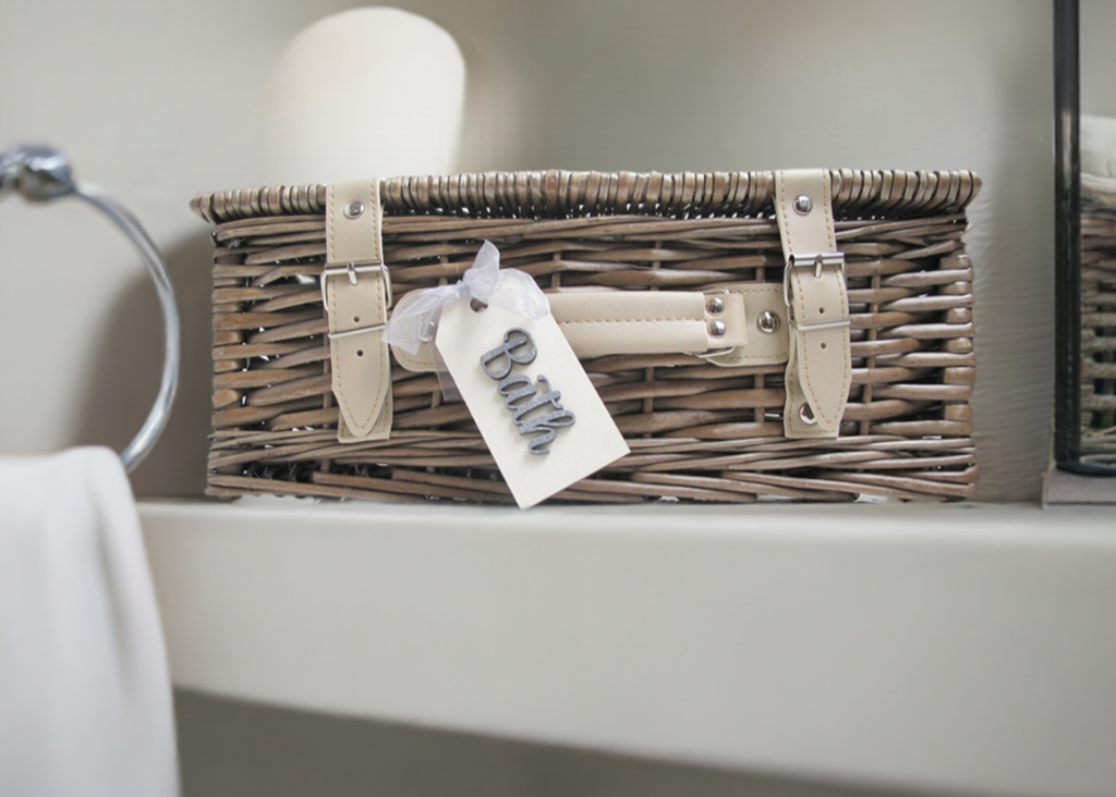 Storage Hamper with Personalised Wooden Tag - Gift Box