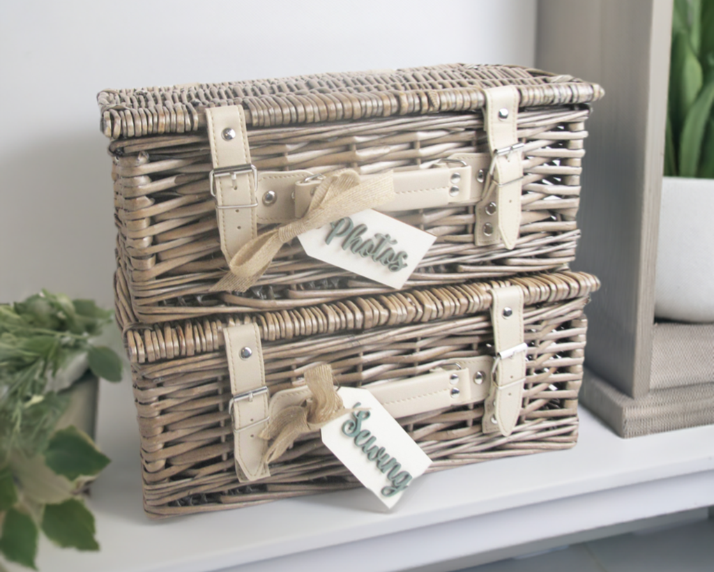 Storage Hamper with Personalised Wooden Tag - Gift Box