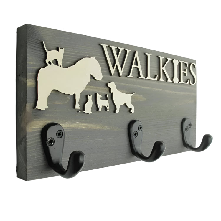 Personalised Dog Lead Hook Sign –  Dog Breed Silhouette