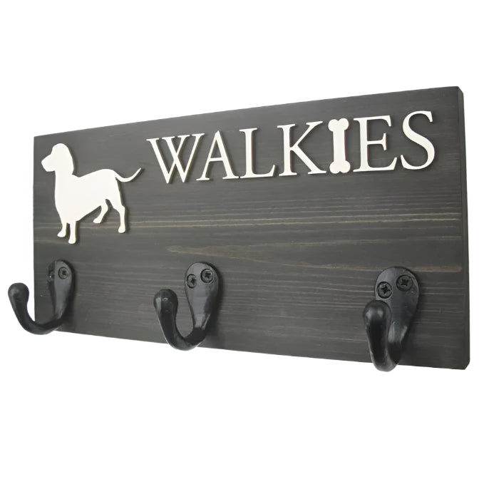 Personalised Dog Lead Hook Sign –  Dog Breed Silhouette