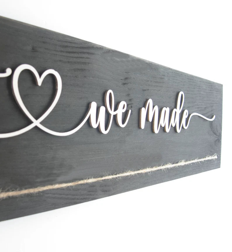 Personalised Love Heart Wall-Mounted Children’s Art Display with Pegs
