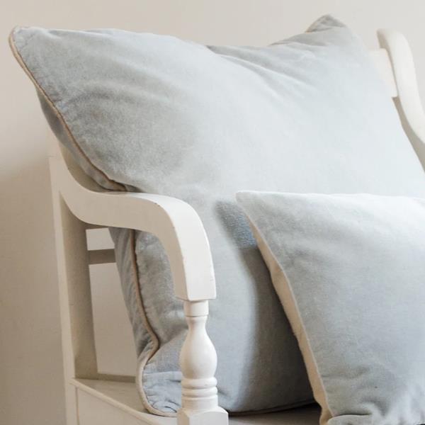 Velvet Cushion - Palest Blue