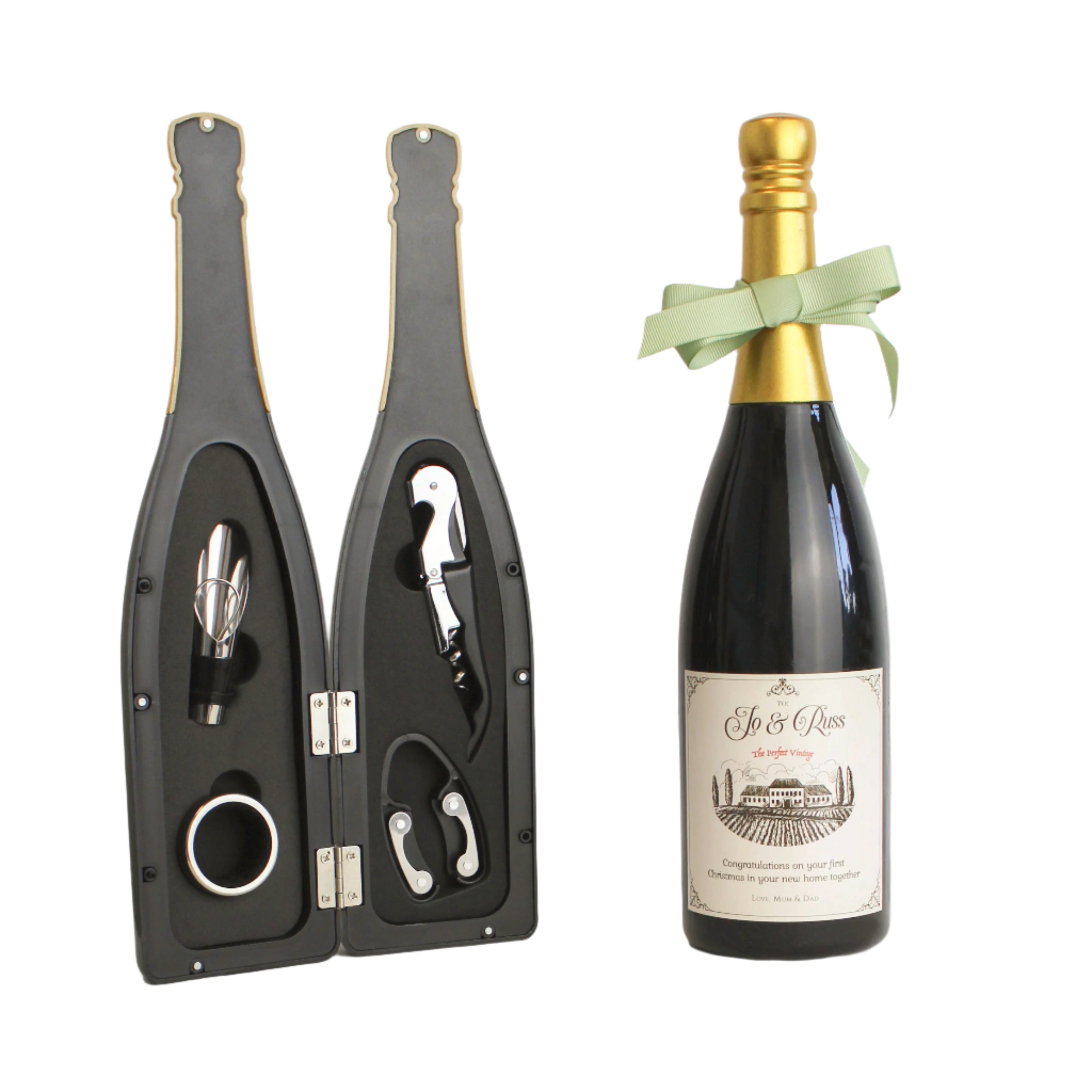 Personalised Champagne Bottle Bar Set