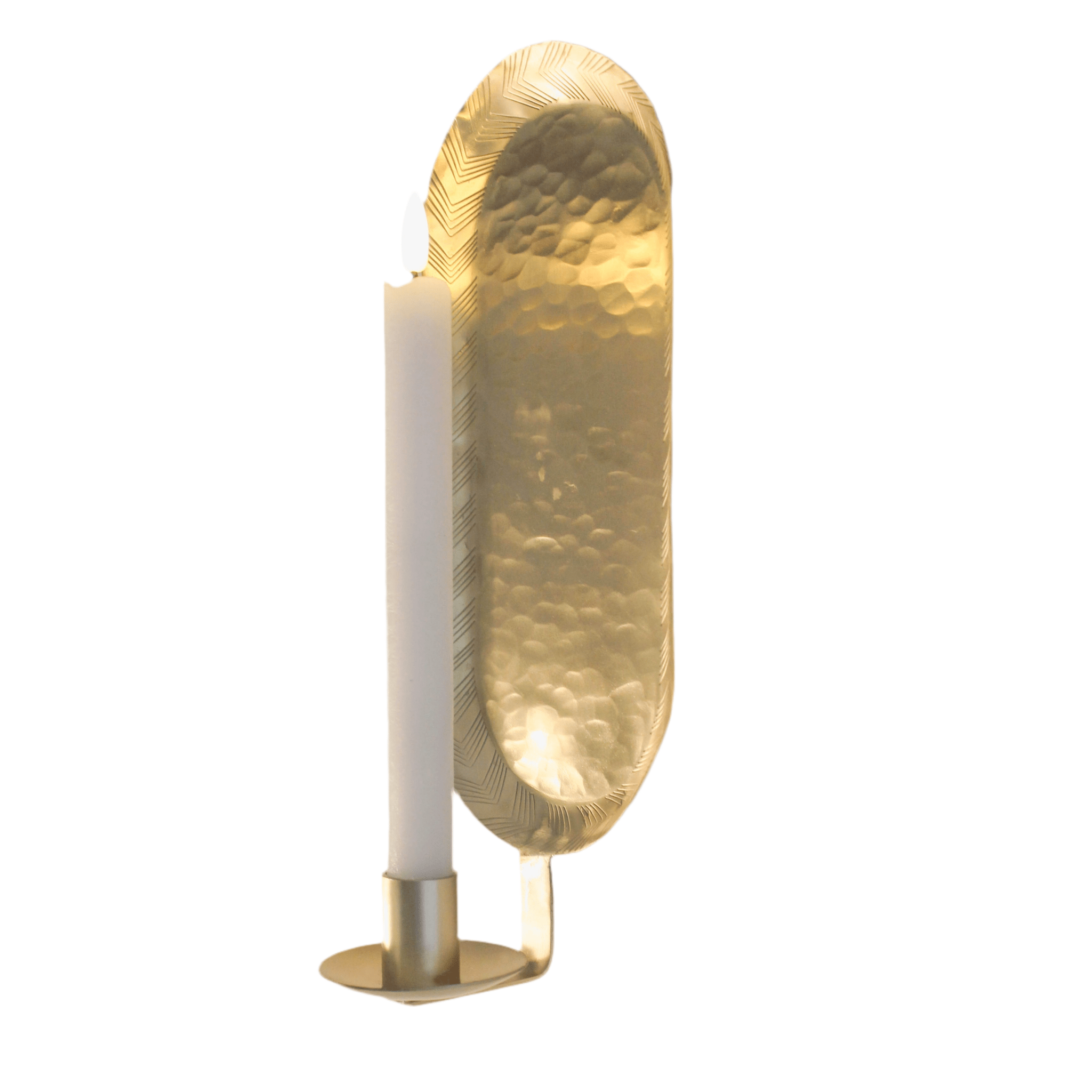 Brass Wall Sconce with Textured Hammered Finish - Mac and Lilly
