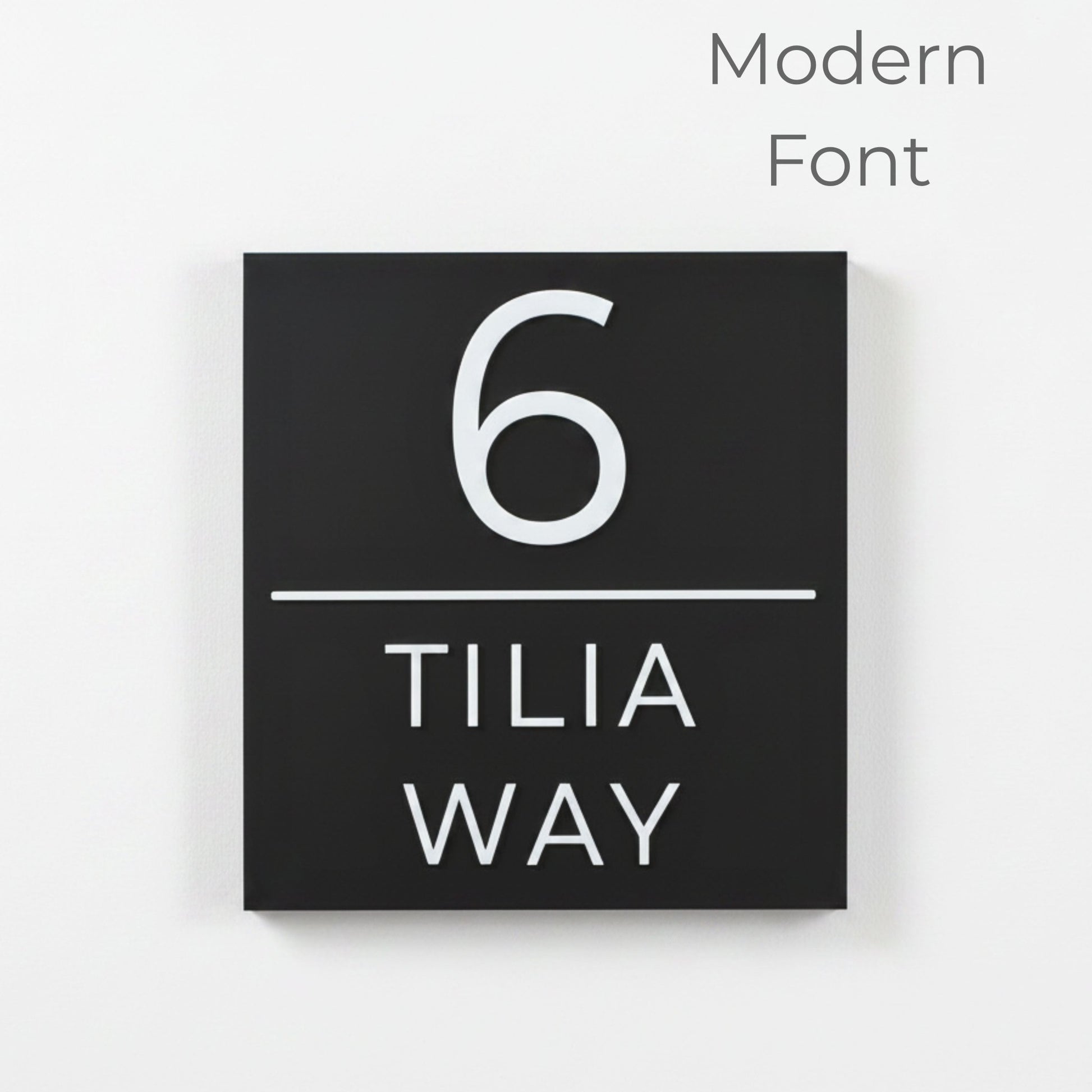 Square Raised Letter House Sign with Dividing Line | Mac & Lilly UK - Mac and Lilly