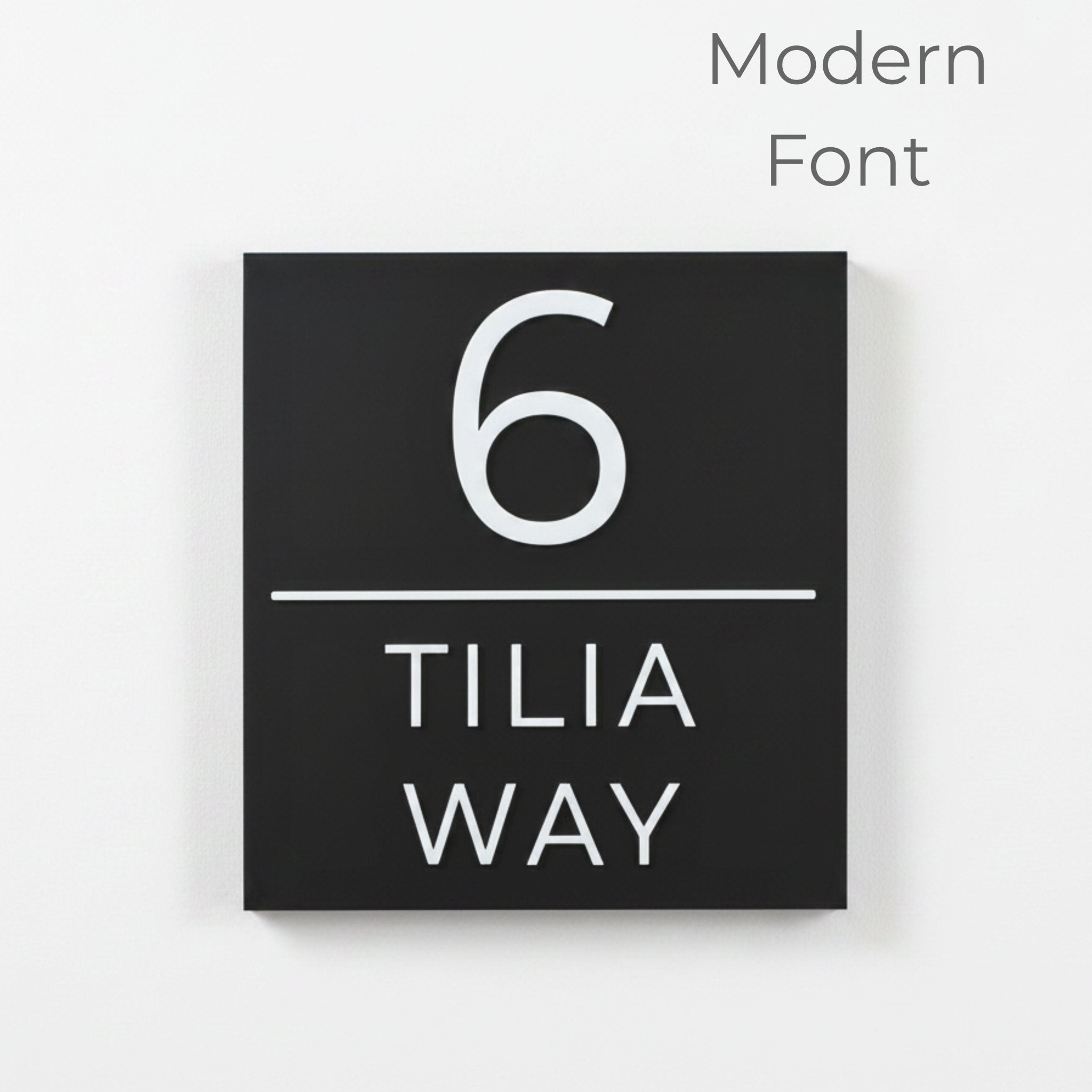 Square Raised Letter House Sign with Dividing Line | Mac & Lilly UK - Mac and Lilly