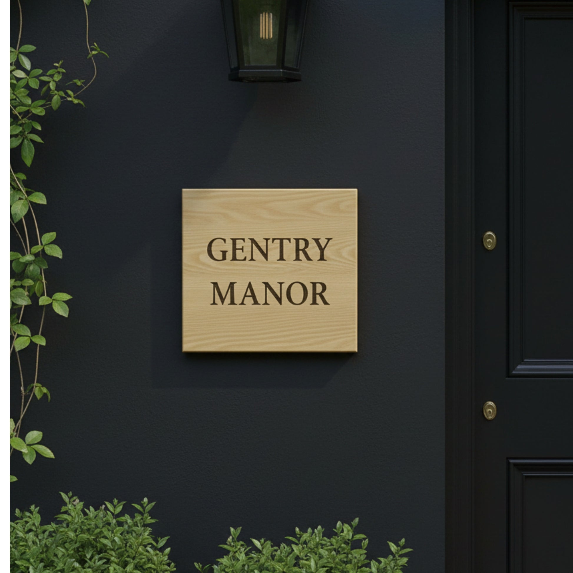 Accoya square Wood Engraved House Sign | Solid Wood Address Sign | Mac & Lilly UK - Mac and Lilly