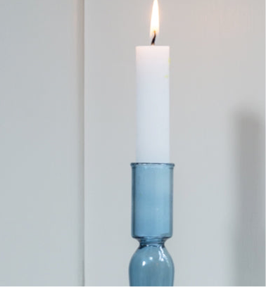 Rita Glass Candlestick Blue