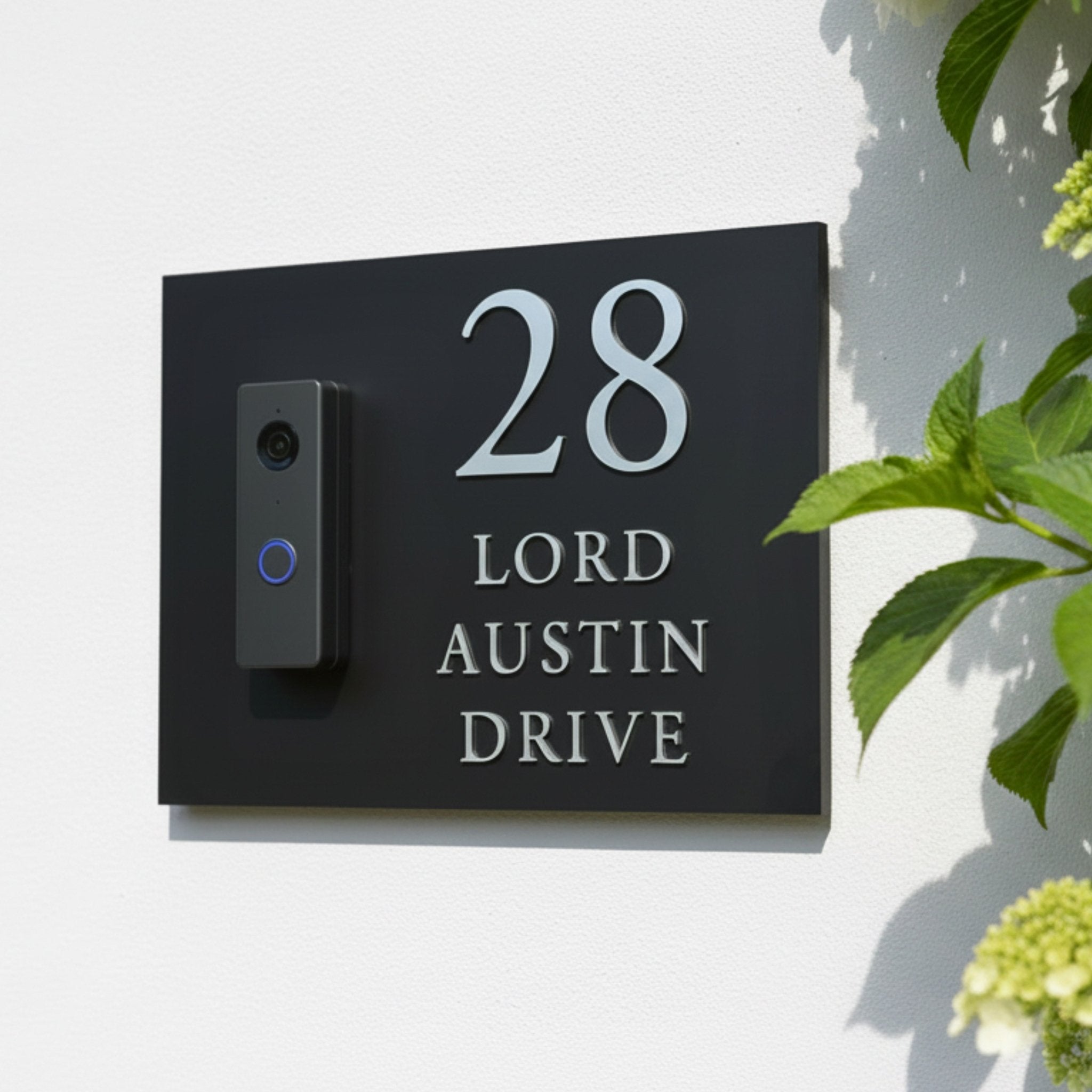 Classic Raised Letter House Sign with Doorbell Cut-Out - Mac and Lilly