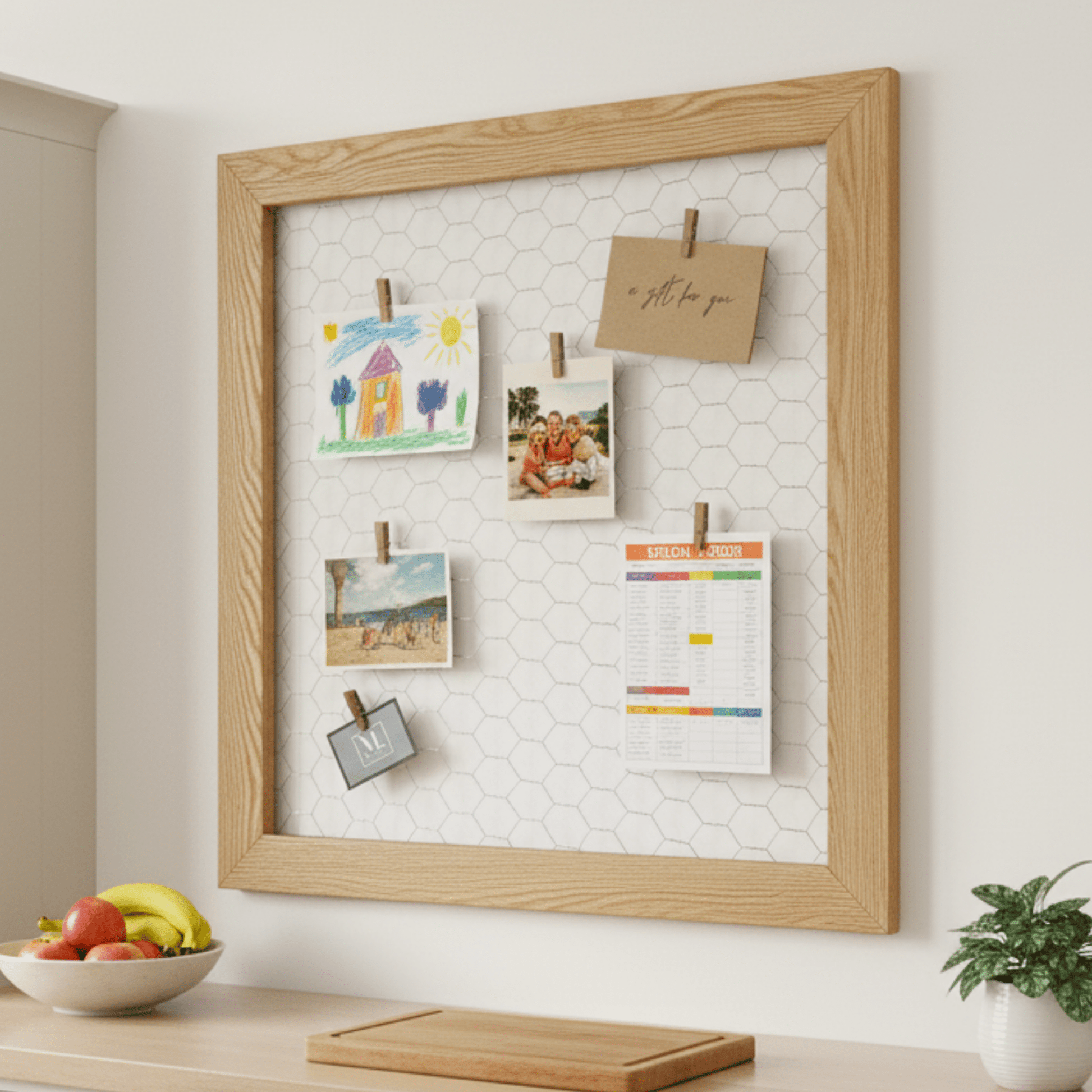 French Style Rustic Wire Memo Board - With Pegs - Mac and Lilly