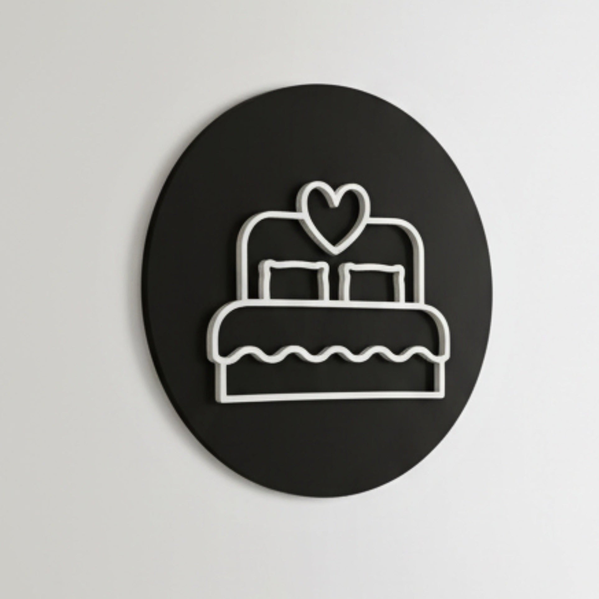 Bedroom Bed with Heart, Door Plaque - Available in Two Sizes - Mac and Lilly