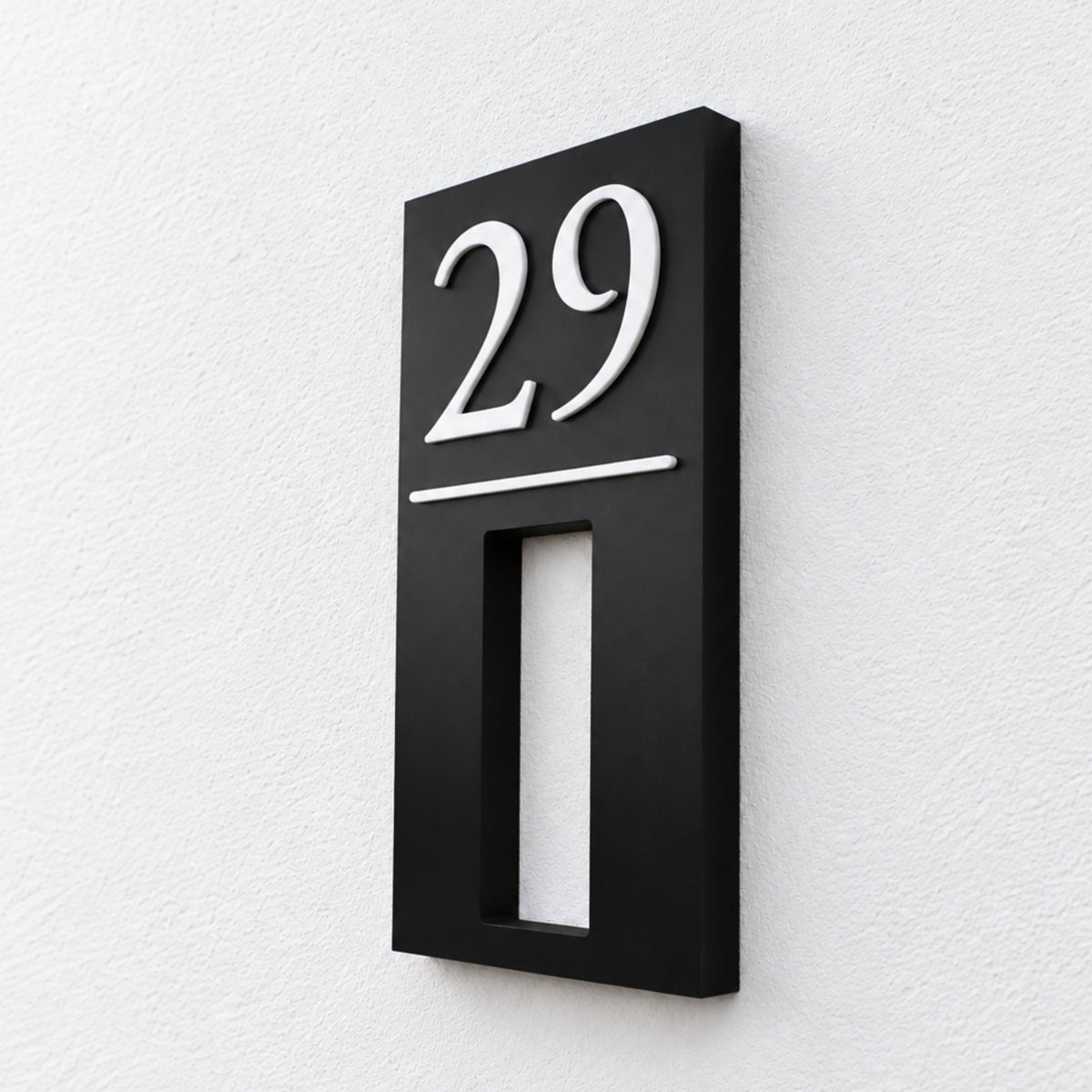 Portrait Doorbell Sign with Raised House Number – Two Sizes