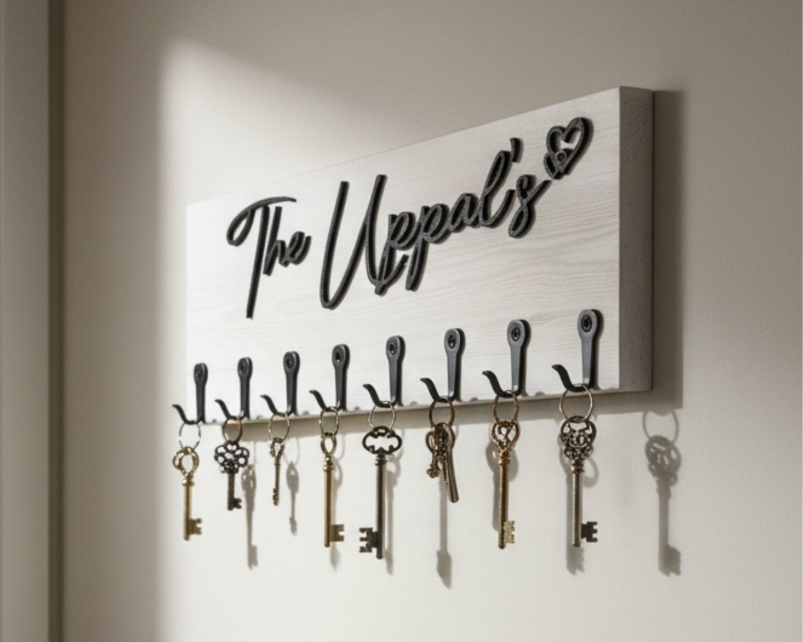Personalised Wall - Mounted Key Holder| Natural Raised Plywood Lettering (Copy) - Mac and Lilly
