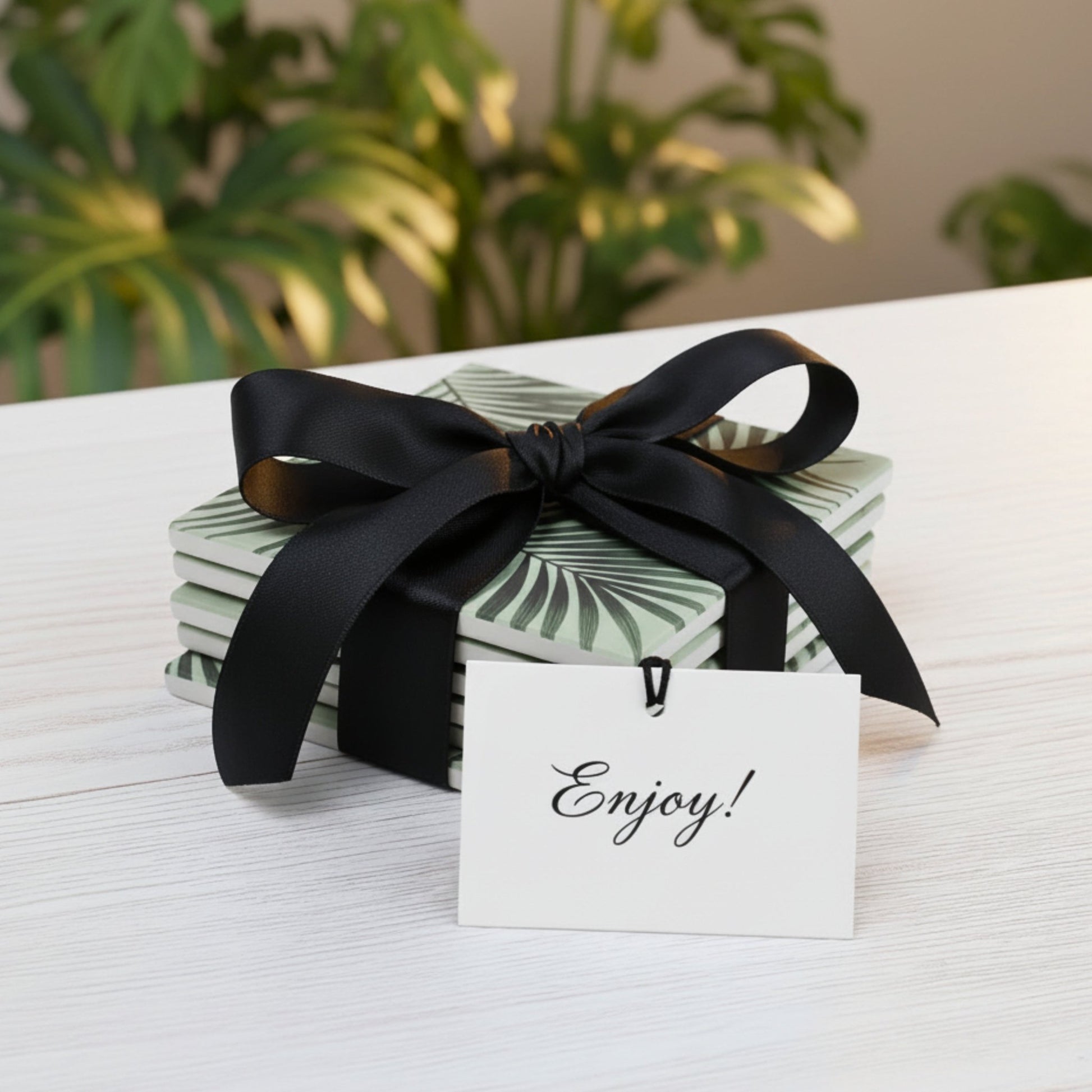 Large Leaf Ceramic Coaster Set of 4 - Mac and Lilly