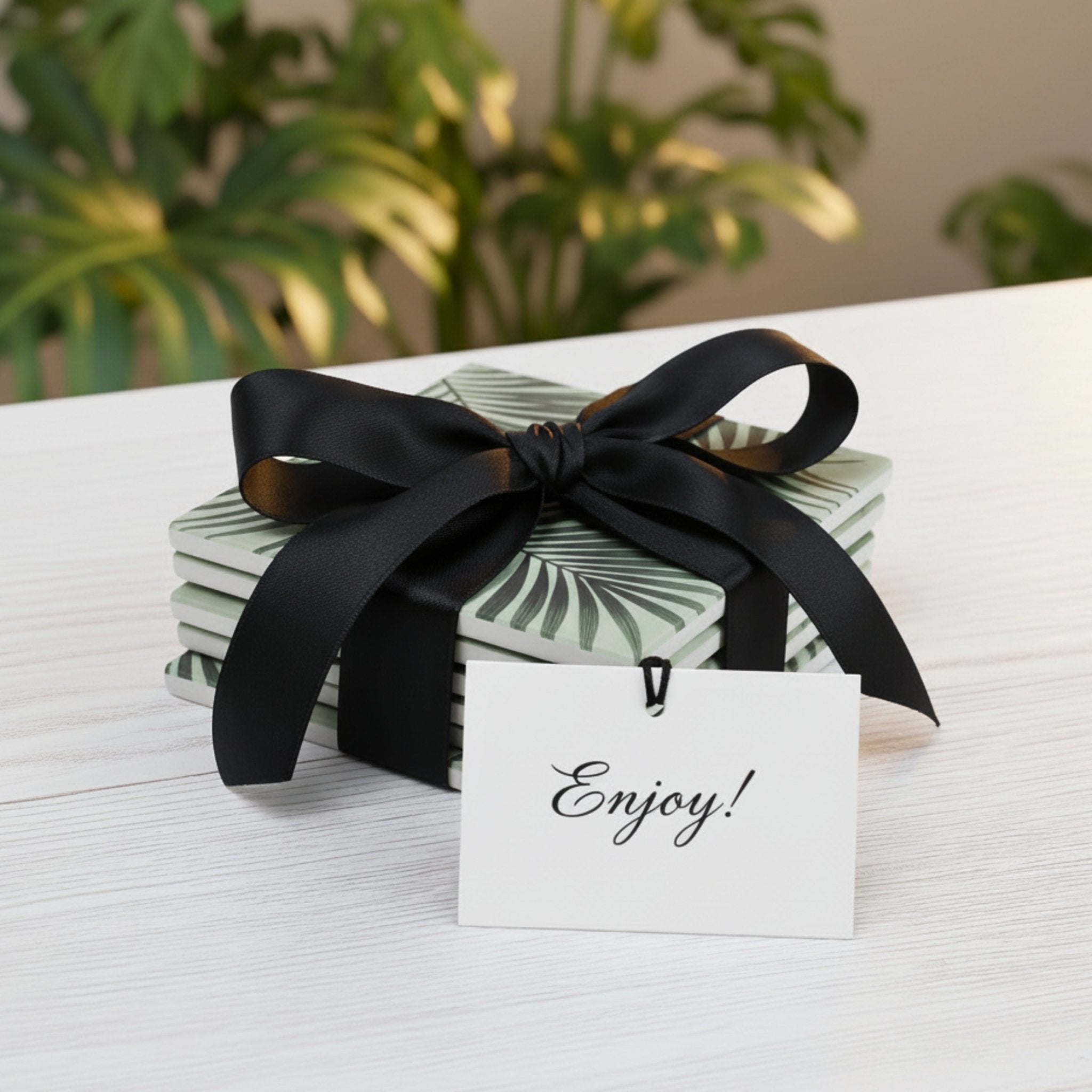 Large Leaf Ceramic Coaster Set of 4 - Mac and Lilly