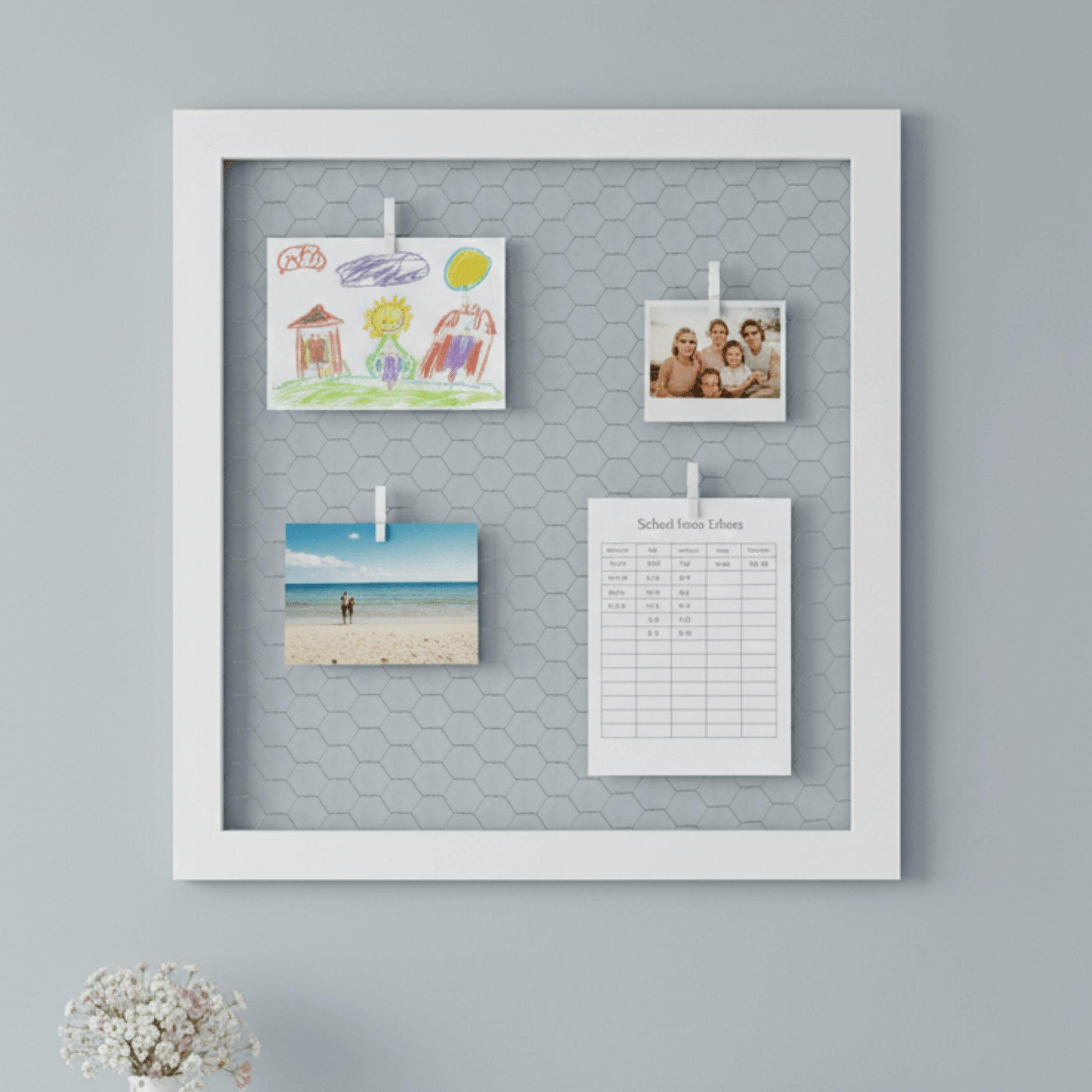 French Style Rustic Wire Memo Board - With Pegs - Mac and Lilly