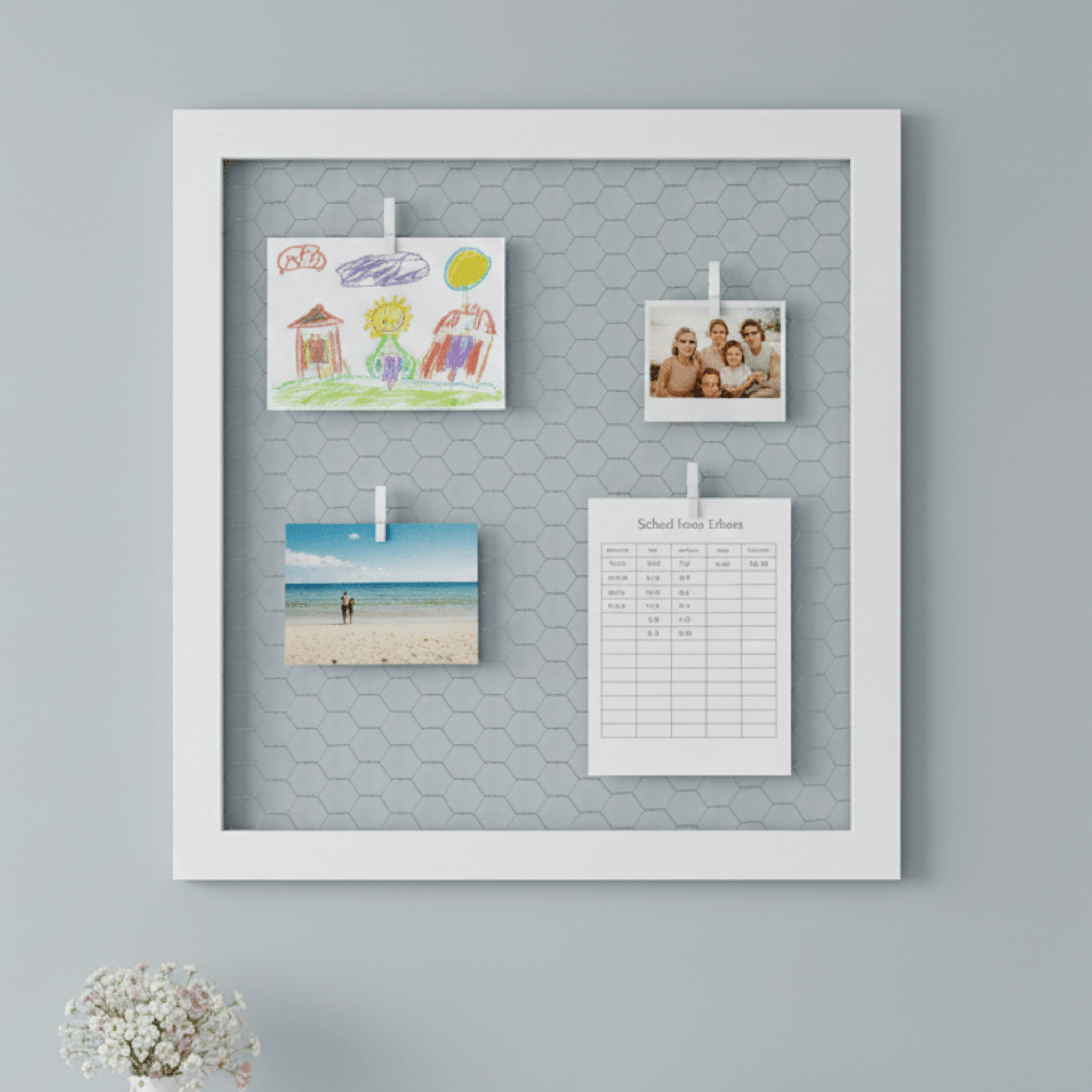 French Style Rustic Wire Memo Board - With Pegs - Mac and Lilly