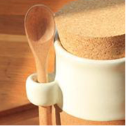 Our Cubby Handmade Ceramic Storage Pot with Cork Lid & Spoon