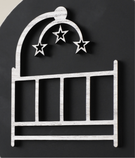 Baby Room Cot with Mobile Door Plaque – Available in Two Sizes - Mac and Lilly