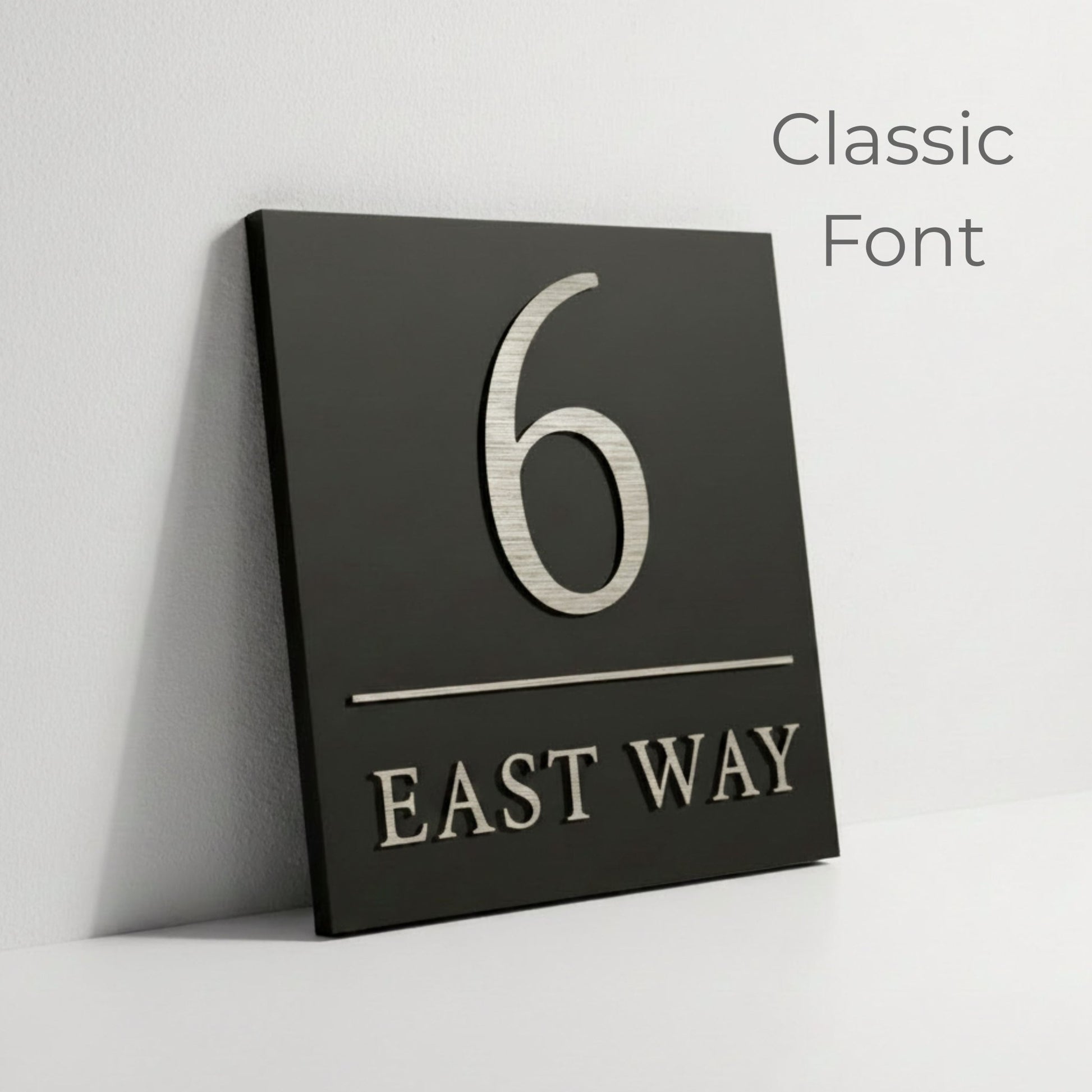 Square Raised Letter House Sign with Dividing Line | Mac & Lilly UK - Mac and Lilly