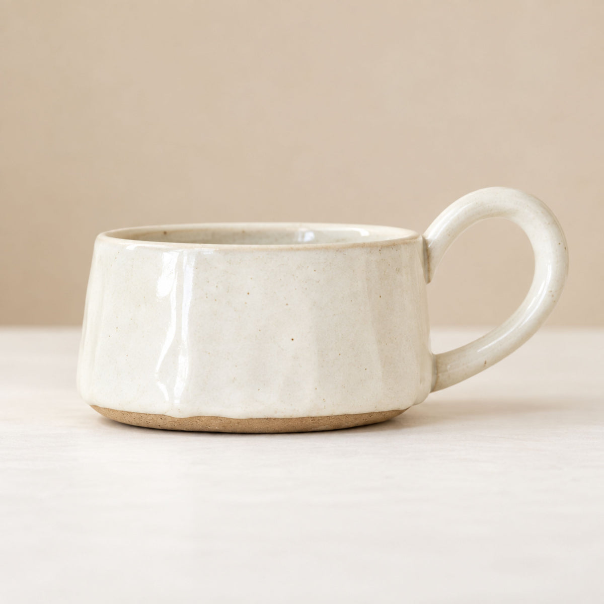 Ceramic Glazed Tea Light Holder with a Handle
