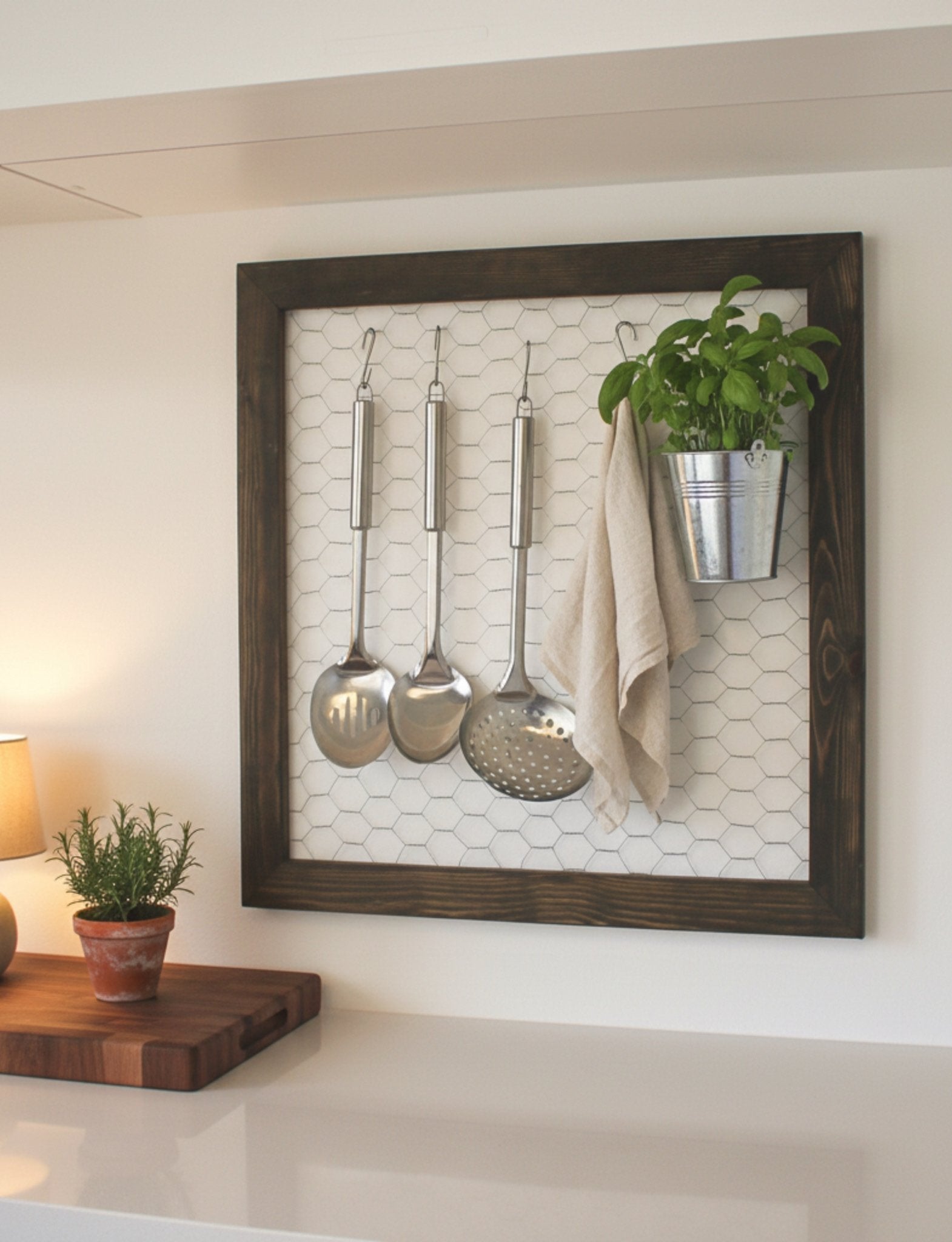 Wall Mounted Kitchen Utensil Organiser - Elegant Kitchen Storage - Mac and Lilly